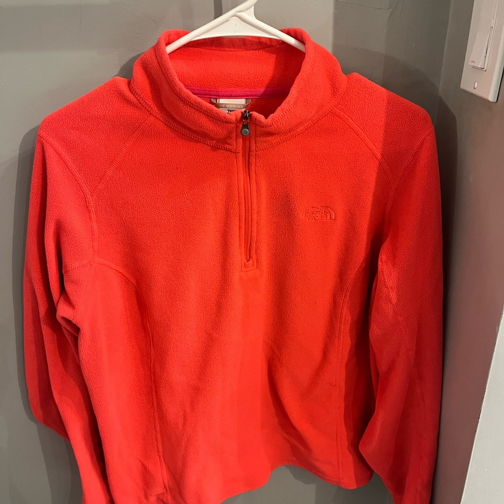 The North Face Women's neon coral fleece pullover